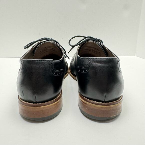 Johnston & Murphy 59-1991 Black Leather Carriker Cap Toe Lace Up Dress Shoes main image 6